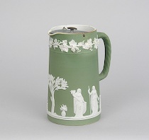 Appraisal: A Wedgwood Green Dip Jasper Pitcher ca th Century Large