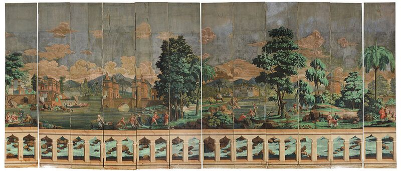 Appraisal: A Monumental Zuber Cie Twelve Panel Screen French th century