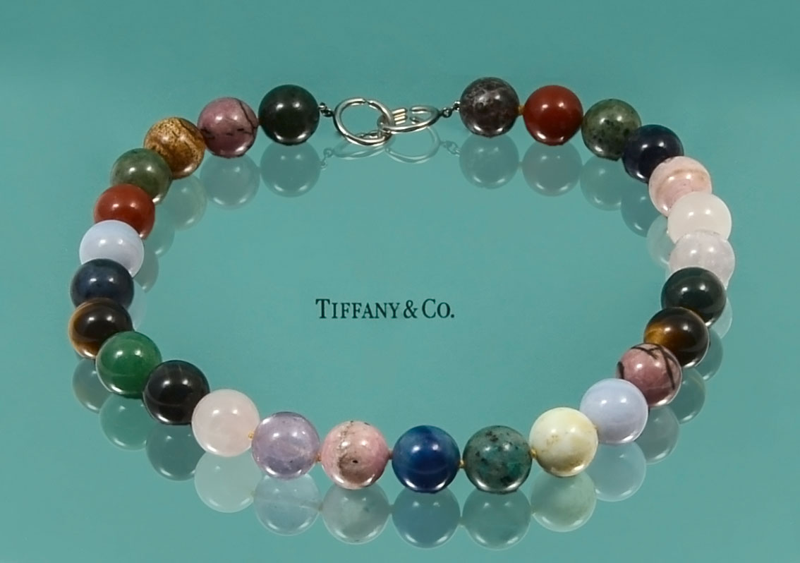 Appraisal: TIFFANY CO PALOMA PICASSO HARDSTONE BEAD NECKLACE W SS CLASP