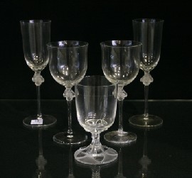 Appraisal: A part suite of Lalique Barsac glasses comprising five red