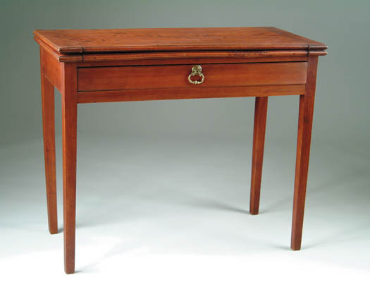 Appraisal: ONE DRAWER SWING LEG HEPPLEWHITE COUNTRY CARD TABLE Top with