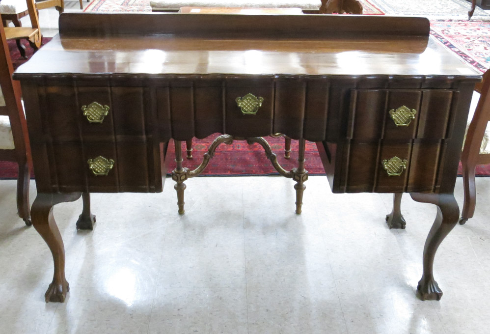 Appraisal: CHIPPENDALE REVIVAL WALNUT DESK OR DRESSING TABLE English early th