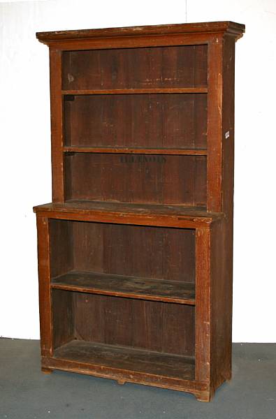 Appraisal: A Federal pine grain painted cupboard circa height ft in