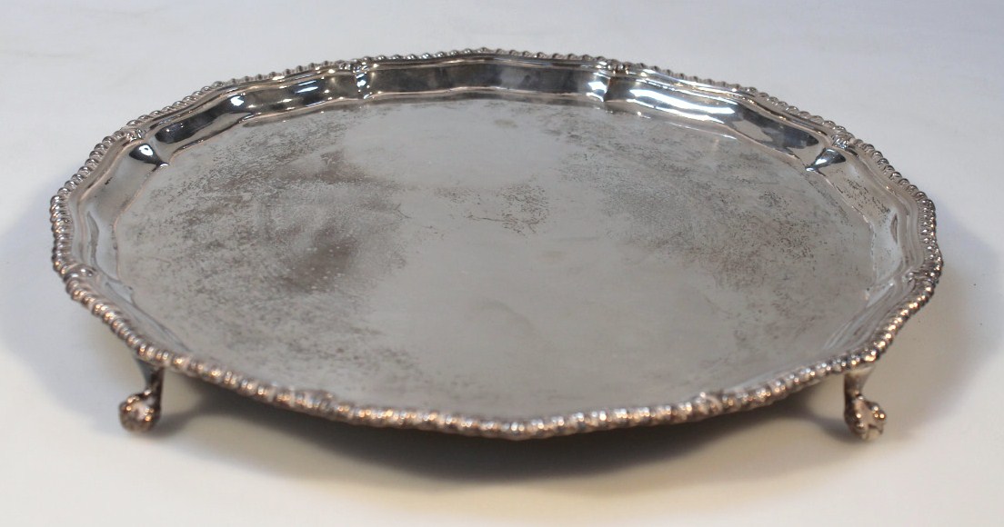 Appraisal: An Elizabeth II silver waiter by Barker Ellis Silver Co