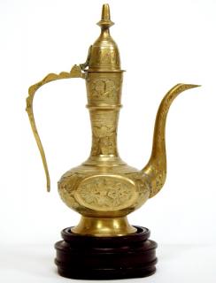 Appraisal: Turkish Brass Oil Decanter In the form of a Turkish-style