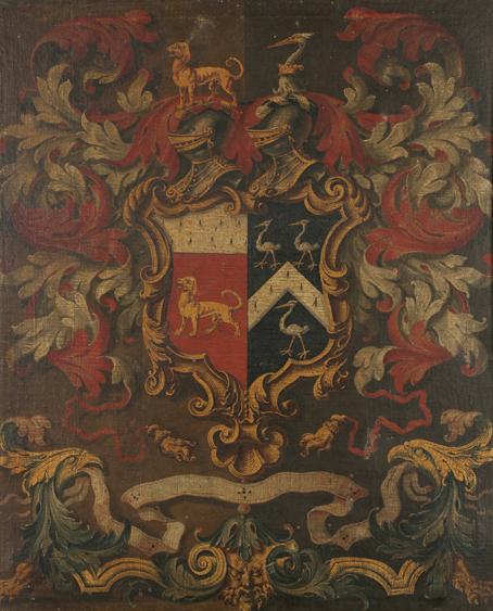 Appraisal: ENGLISH SCHOOL late th early th century An armorial panel