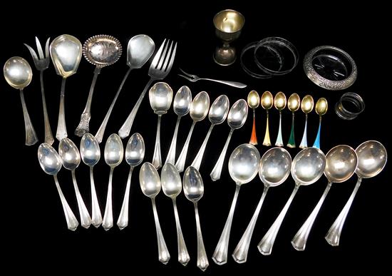 Appraisal: SILVER Assortment of mostly sterling utensils featuring Gorham Wallace Watrous