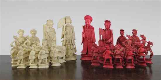 Appraisal: A Canton ivory chess set late th early th century