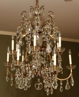 Appraisal: DODGE ESTATE FRENCH CRYSTAL BRASS CHANDELIER DODGE ESTATE FRENCH CRYSTAL