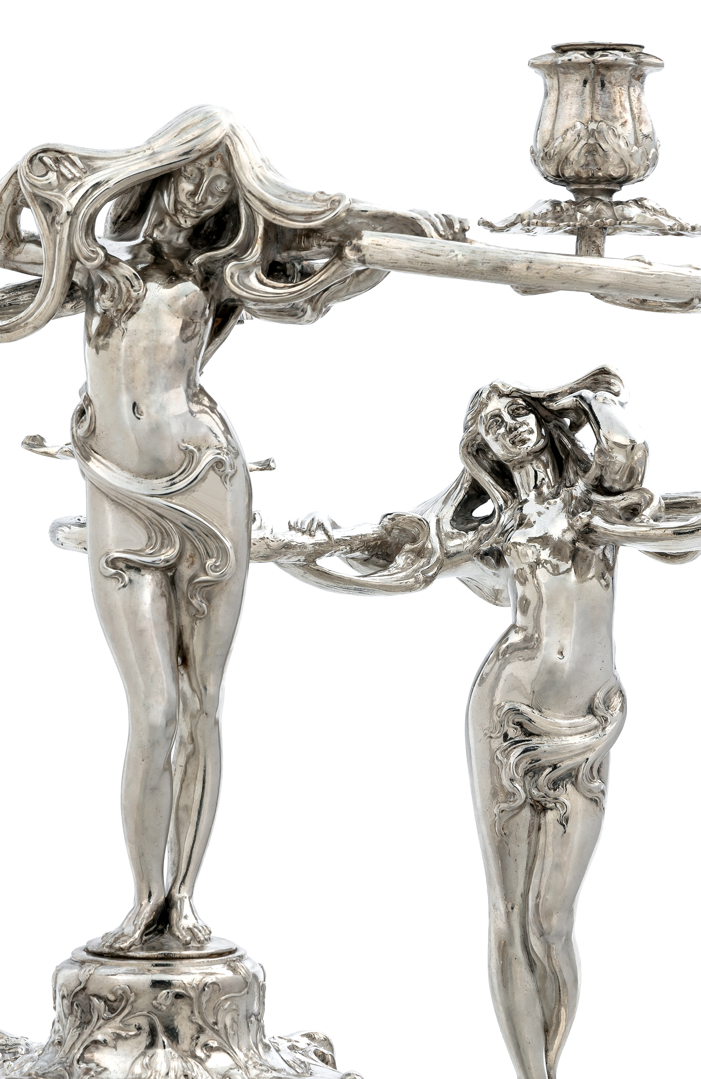 Appraisal: GORHAM STERLING SILVER ART NOUVEAU CANDELABRAS FROM THE ST LOUIS