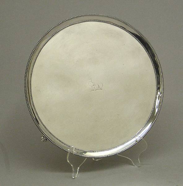 Appraisal: A George III silver salverHester Bateman London With crest Of