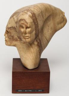 Appraisal: Leonora Arye American th C Moods carved alabaster sculpture depicting