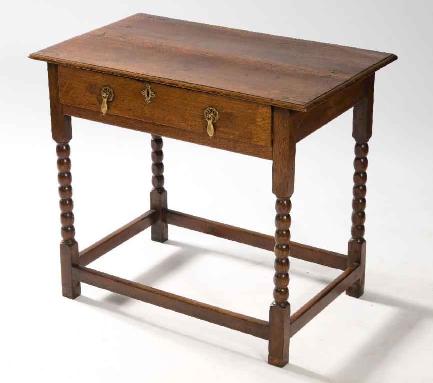 Appraisal: OAK SIDE TABLE IN EARLY th CENTURY STYLE COMPOSED OF