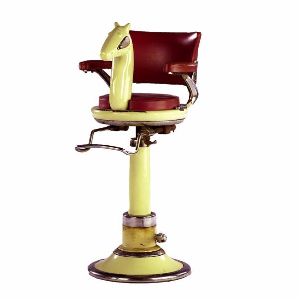 Appraisal: Child s barber chair with figural horse s head th