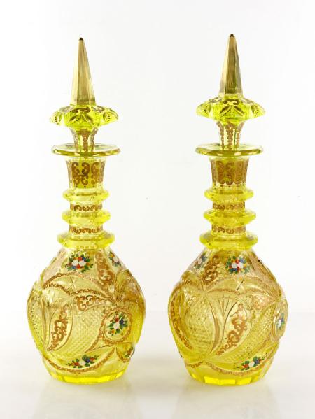 Appraisal: - Large Pair of Bohemian Glass Decanters Large pair of