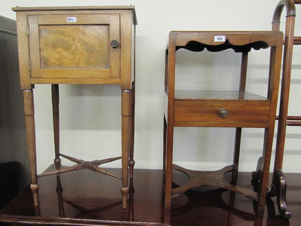 Appraisal: Georgian style mahogany washstand and a mahogany pot cupboard