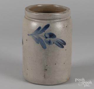 Appraisal: Pennsylvania stoneware crock th c with cobalt floral decoration ''