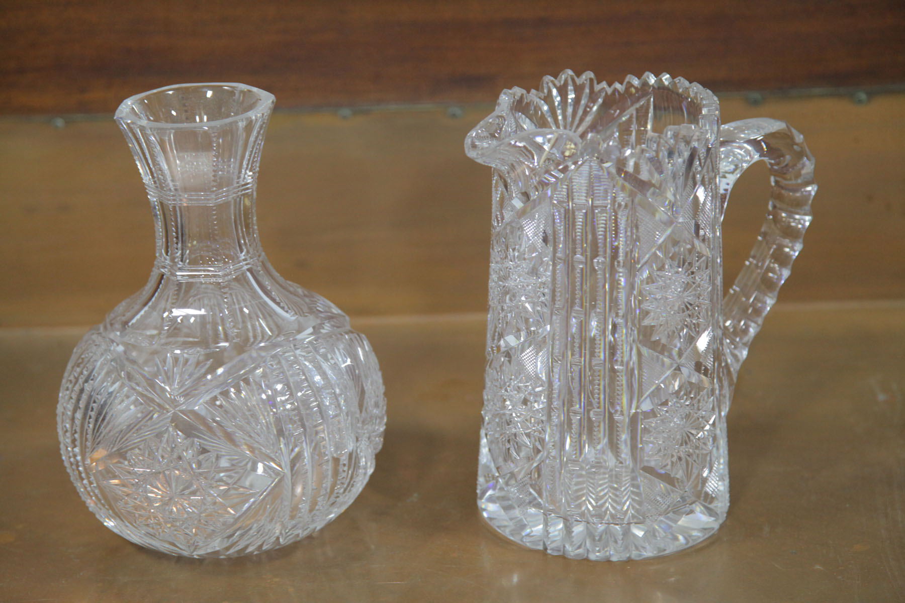 Appraisal: TWO PIECES OF LIBBEY SIGNED CUT GLASS Massachusetts late th