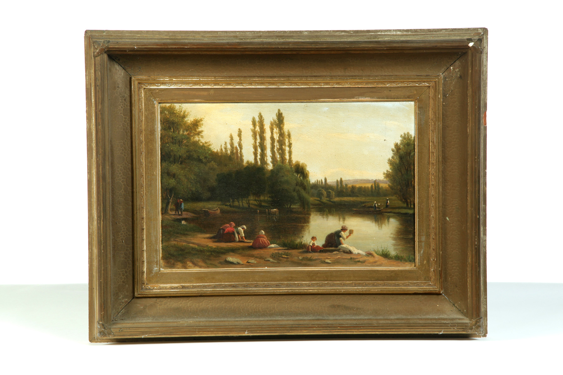 Appraisal: FRAMED OIL ON CANVAS LAKESCAPE European nd half- th century