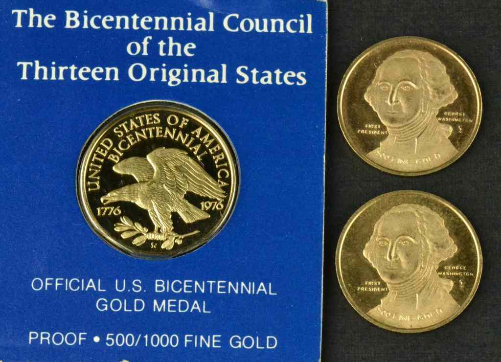 Appraisal: Gold Coins - Franklin Mint BicentennialTo include two coins with