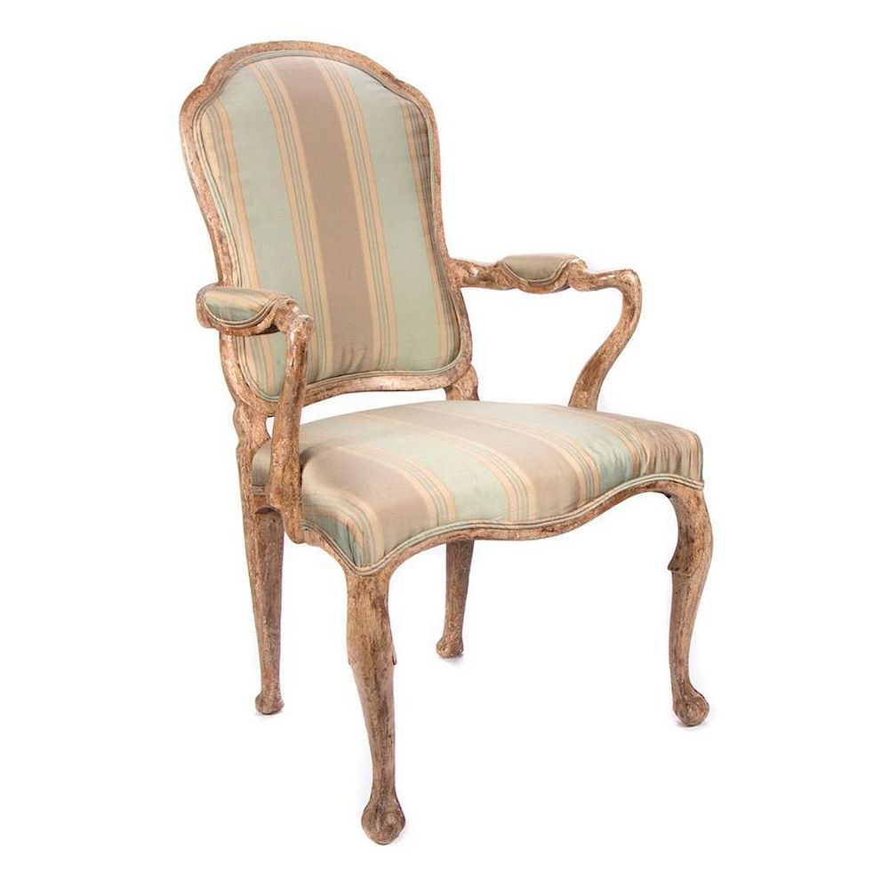 Appraisal: Pair of painted armchairs A very good pair of late