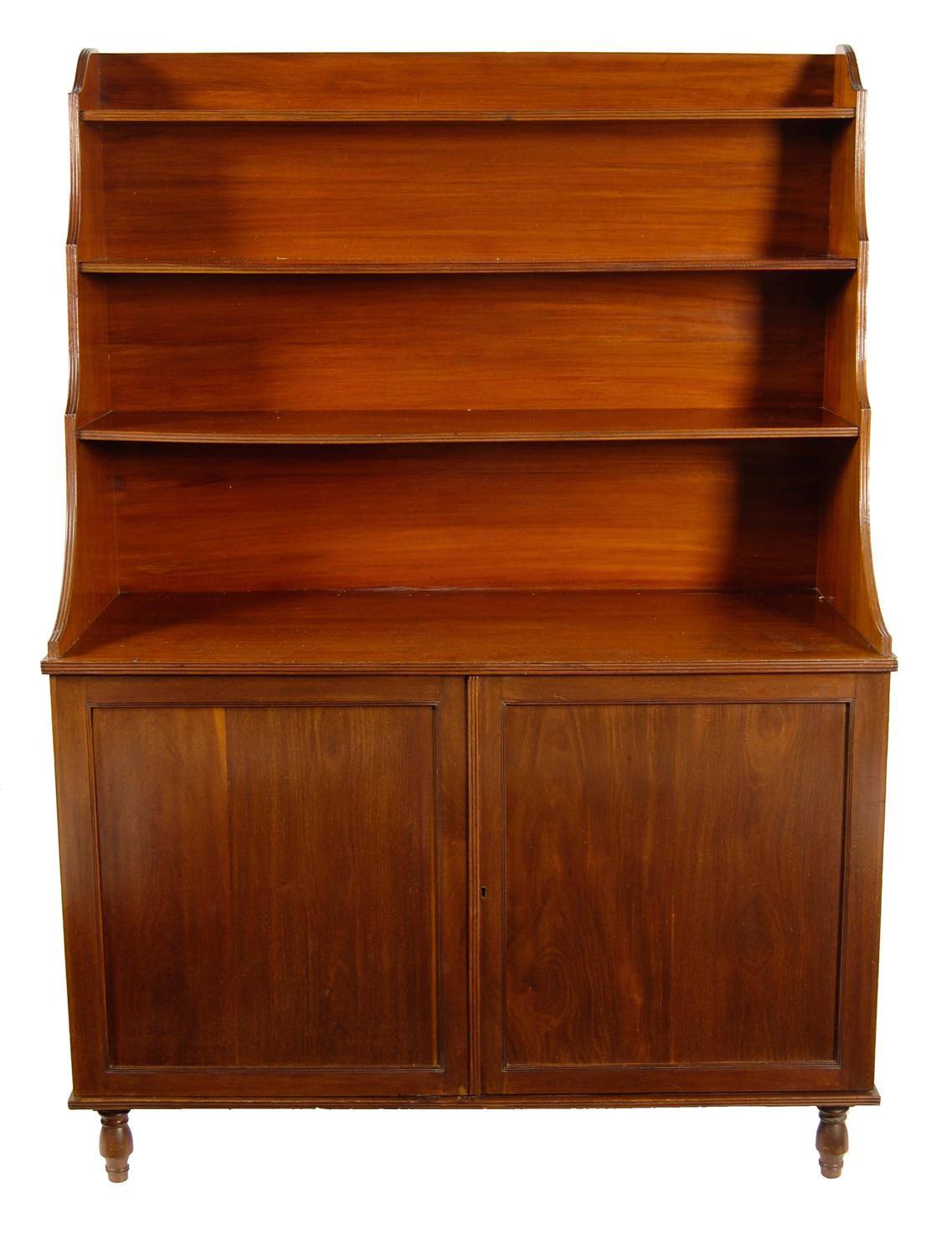 Appraisal: A mahogany waterfall bookcase cabinet