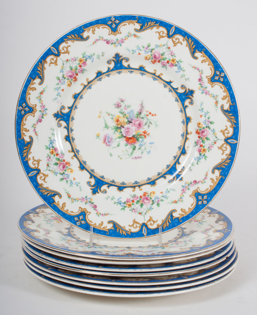 Appraisal: Myott porcelain dinner plates in the Sevres pattern with floral