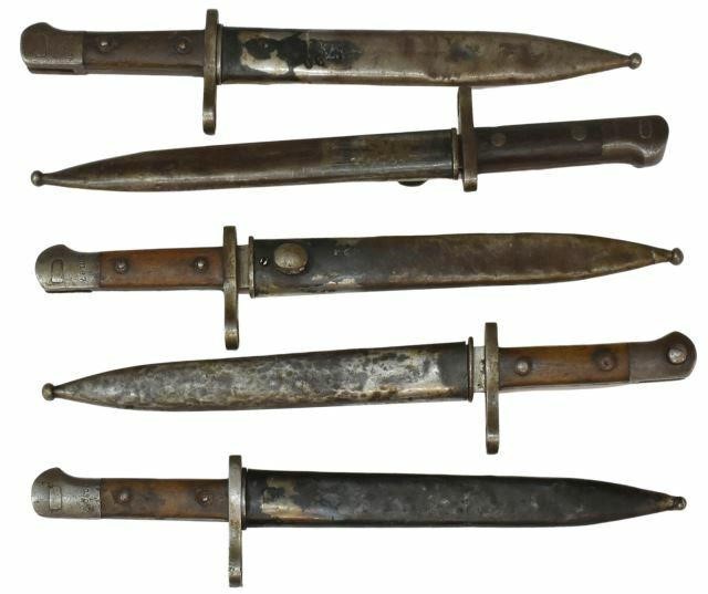 Appraisal: lot of Turkish Model bayonets with metal scabards four marked