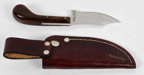 Appraisal: U S Contemporary Sheath Knife by Sheldon Jones This wooden-handled