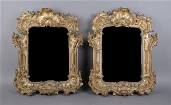 Appraisal: A Pair of Giltwood Mirrors Height x width inches