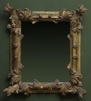 Appraisal: ITALIAN BAROQUE-STYLE GILTWOOD WALL MIRROR The rectangular mirror plate in