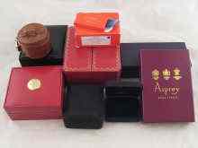 Appraisal: Eight various jewellery boxes including Cartier and Bulgari also Cartier