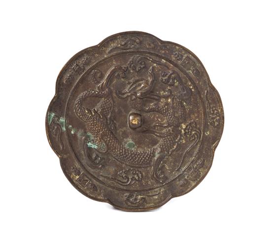 Appraisal: Sale Lot A Bronze 'Dragon' Mirror tang dynasty style having