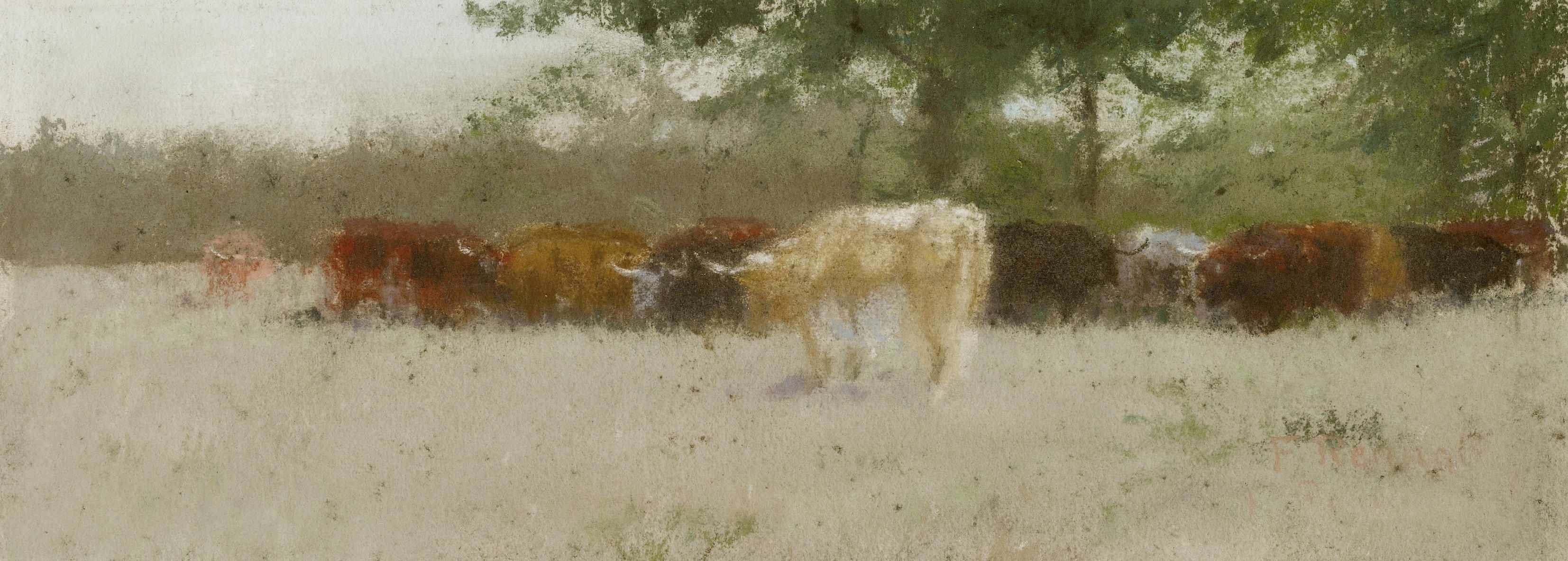 Appraisal: Charles Franklin Reaugh American - Cattle grazing x in Cattle