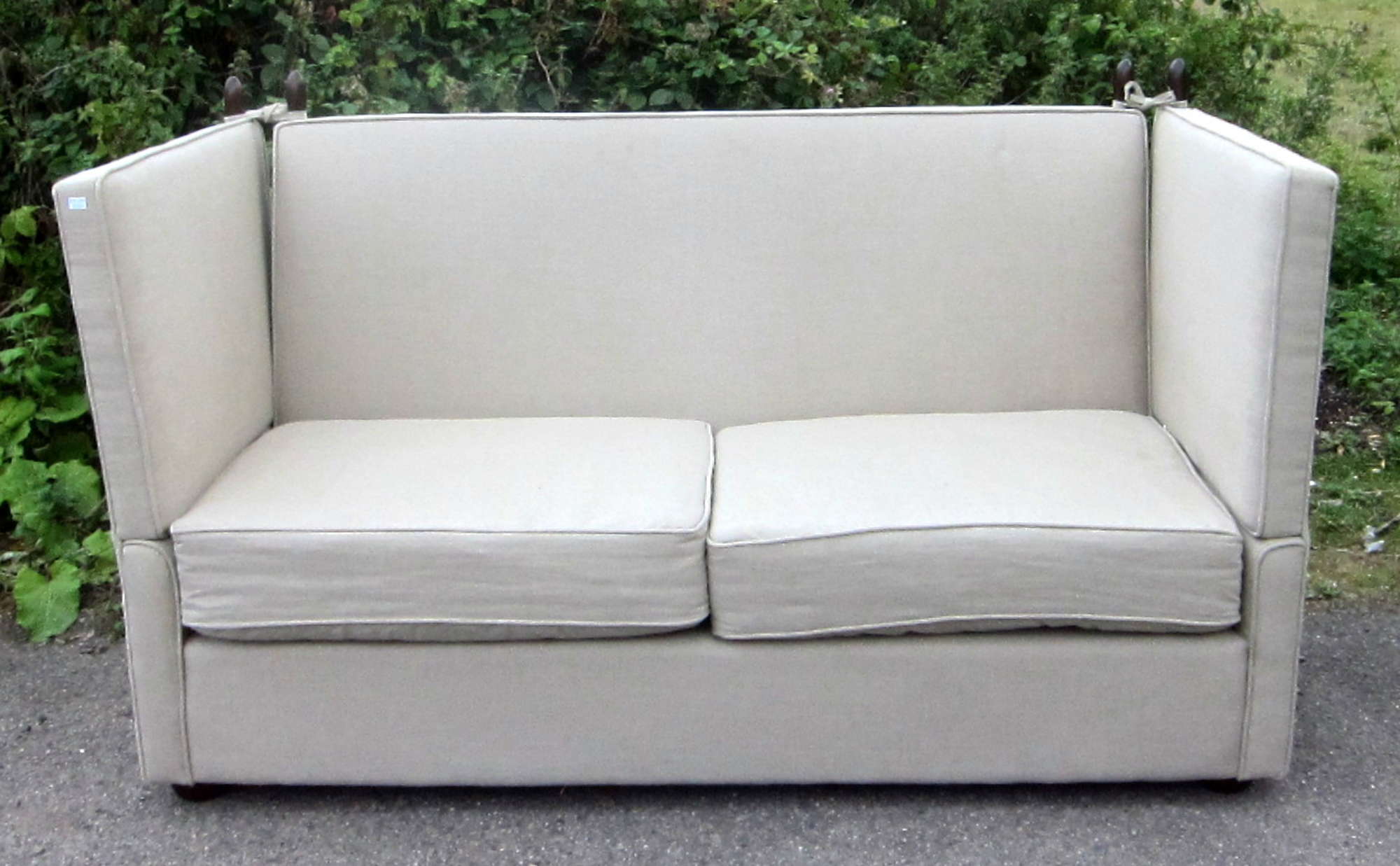 Appraisal: Cream upholstered Knoll drop end two seater settee