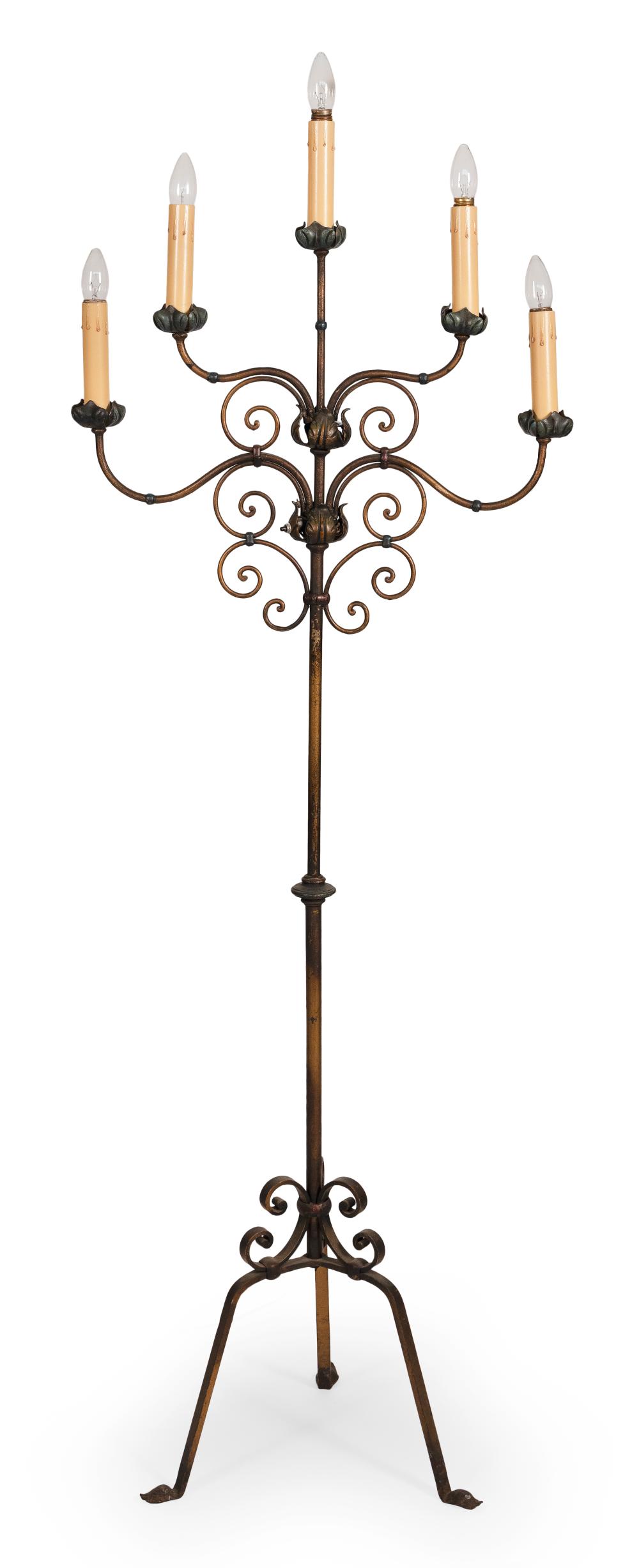 Appraisal: IRON FLOOR LAMP TH CENTURY HEIGHT IRON FLOOR LAMP th