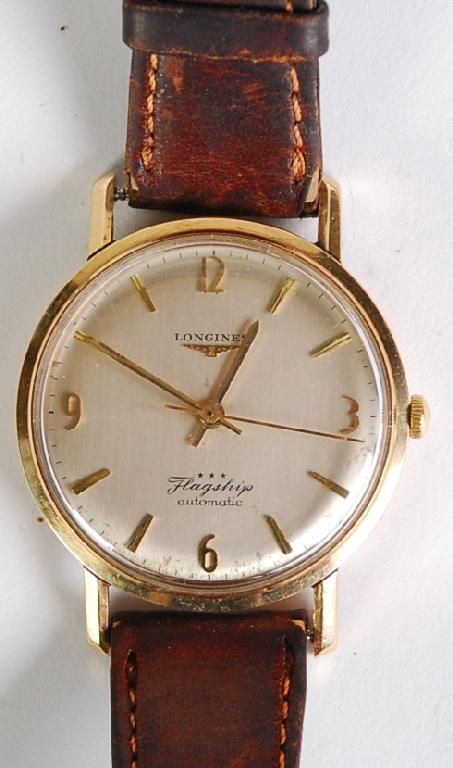 Appraisal: LONGINES 'FLAGSHIP' ct GOLD CASED GENTS AUTOMATIC WRIST WATCH circular