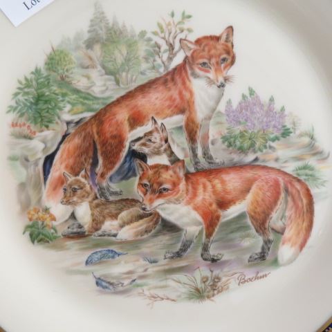 Appraisal: Boehm-Lenox Porcelain Plates Woodland Wildlife excellent