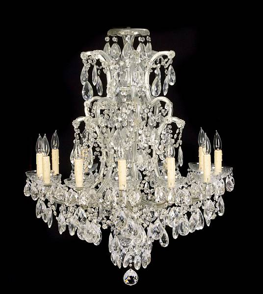 Appraisal: A Louis XV style cut glass chandelier height in diameter