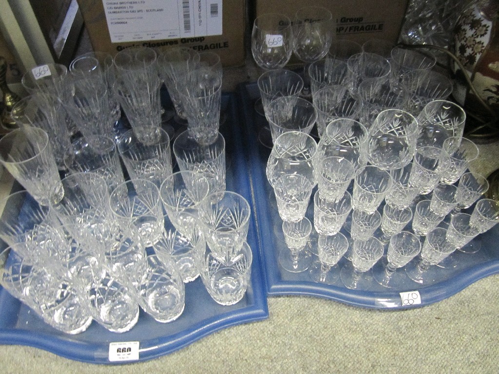 Appraisal: Lot comprising two trays of assorted crystal glasswares