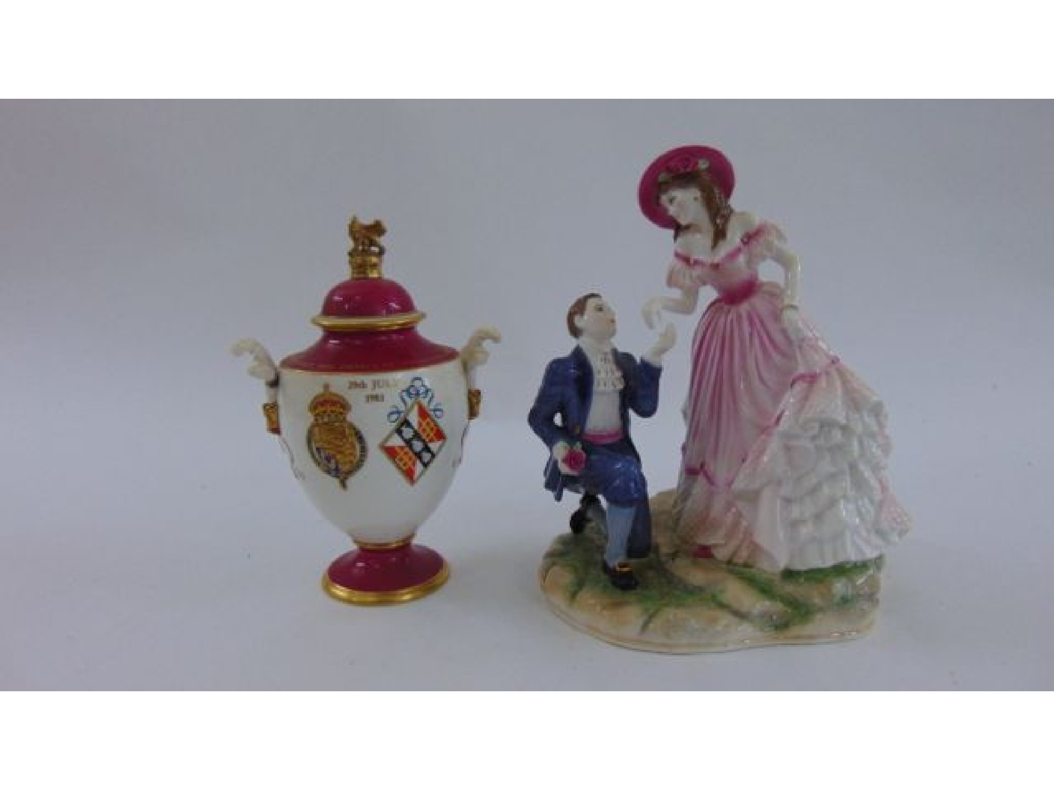 Appraisal: A contemporary Royal Worcester group Age of Romance Series With