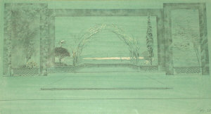 Appraisal: David Tindle RA b - Garden Design pencil heightened with