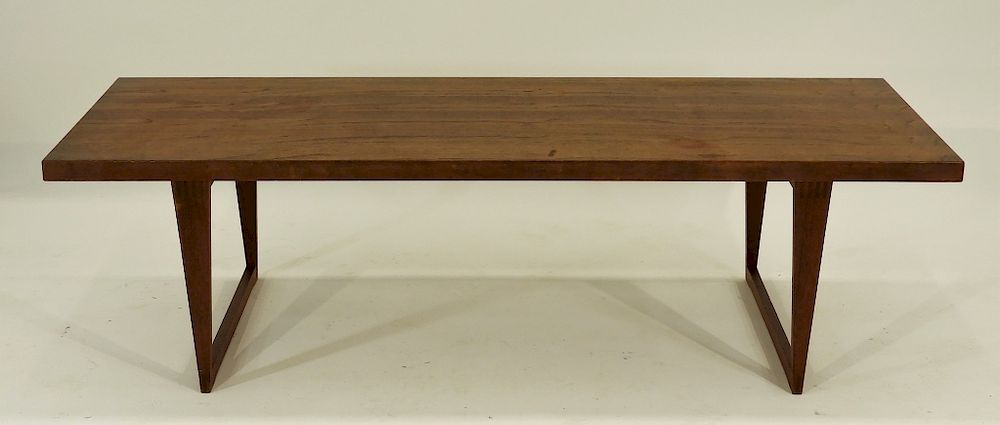 Appraisal: Danish Modern Solid Walnut Tapered Leg Sofa Table Danish Modern