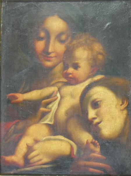 Appraisal: AFTER ANTONIO ALLEGRI DA CORREGGIO MADONNA AND CHILD Oil on