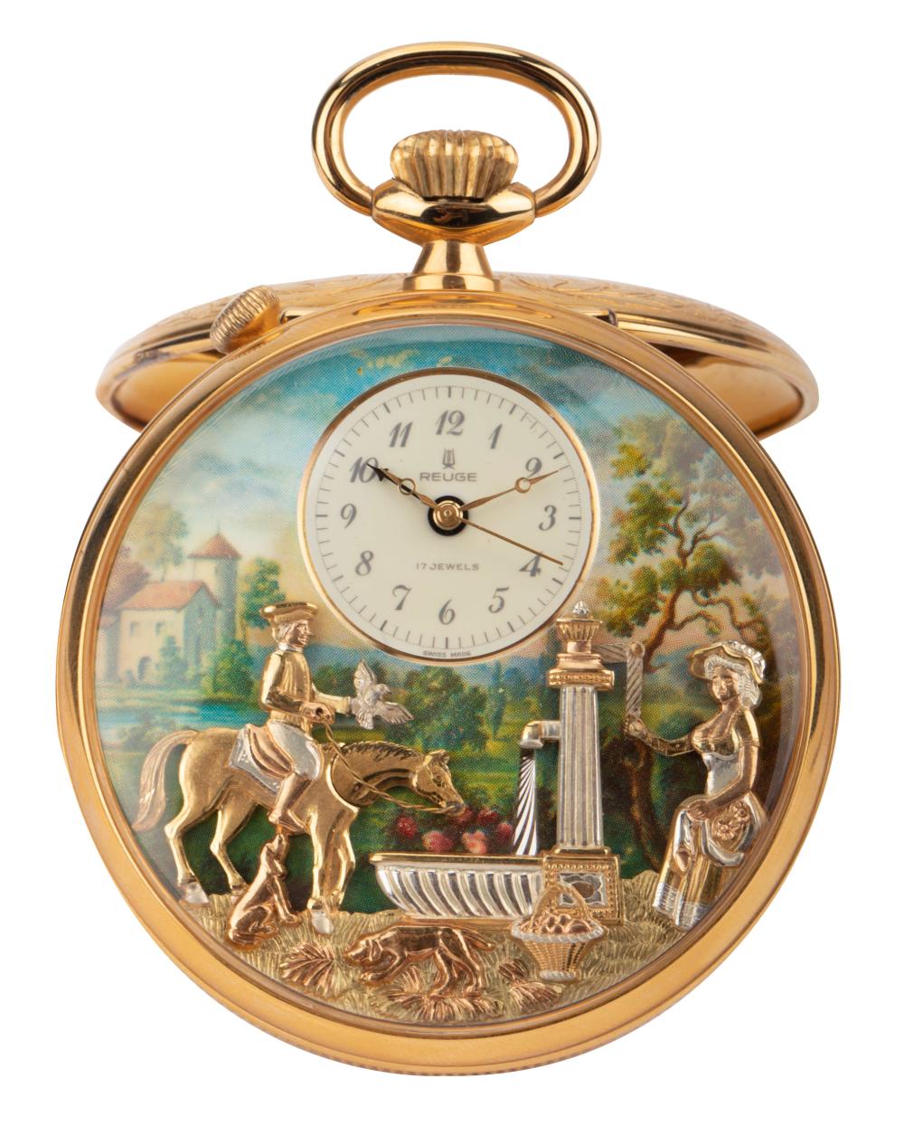 Appraisal: REUGE SWISS MUSICAL CLOCKthe dial signed 'Reuge' below position '