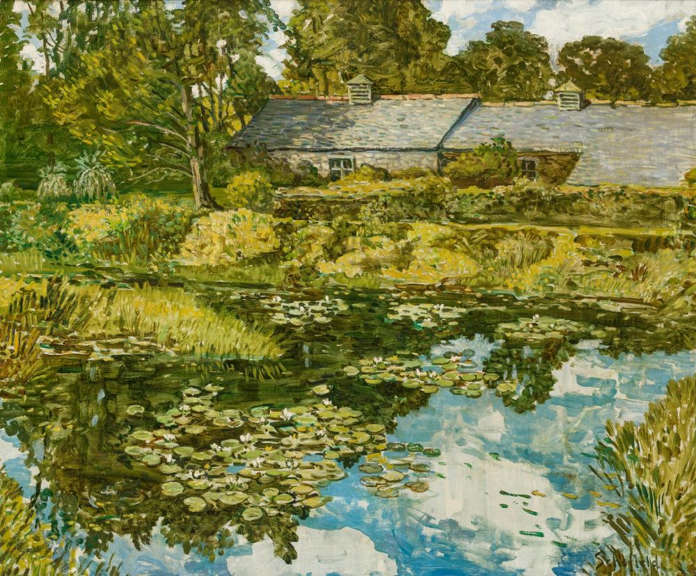 Appraisal: WALTER ELMER SCHOFIELD American The Farmhouse and Pond oil on