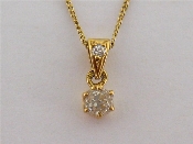 Appraisal: A French carat gold and diamond pendant the drop claw