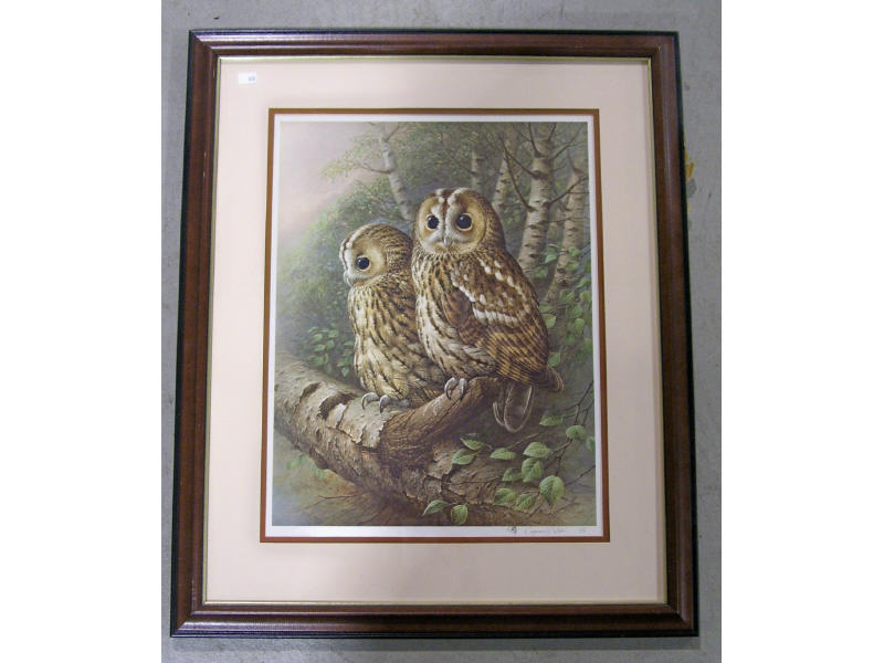 Appraisal: The Tawny Owl by Raymond Watson Framed print pencil signed