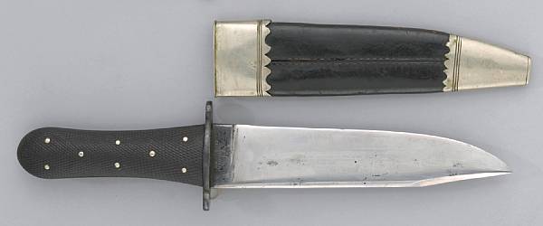 Appraisal: A massive English bowie knife by Simpson The inch clip