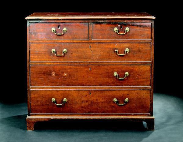 Appraisal: George III Mahogany Chest fourth quarter th century the rectangular